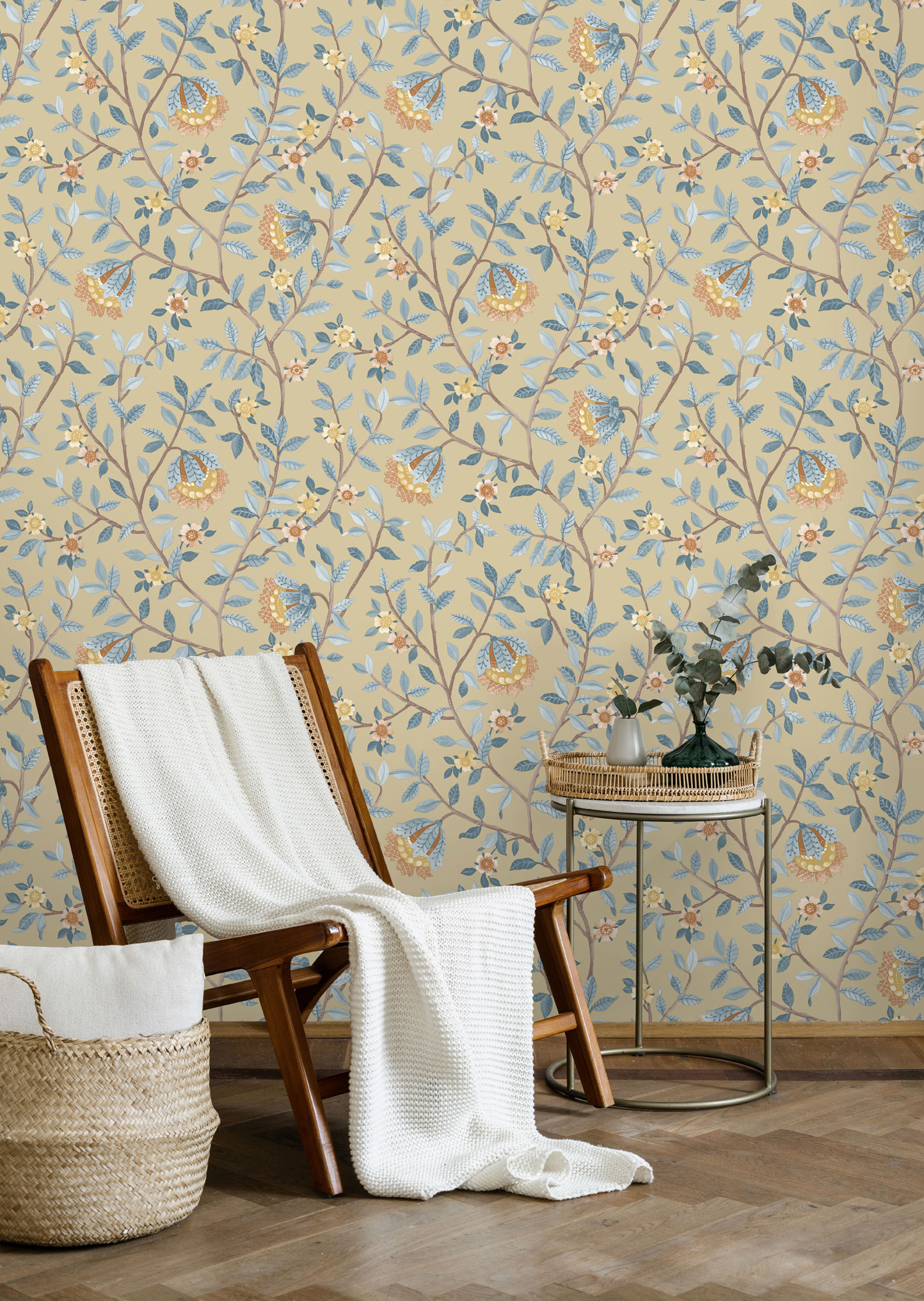 Beige floral wallpaper, B19902, Botanique, Ugepa